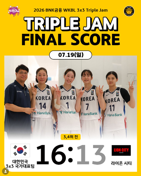 「대한민국 3x3 국가대표팀」 최종 3위