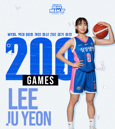 이주연 개인 통산 200 경기 출전