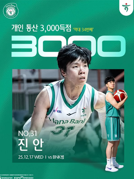 진안 개인 통산 3,000득점 달성